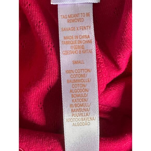 Savage Fenty pink knit pull on lounging pants size Small - Picture 4 of 8